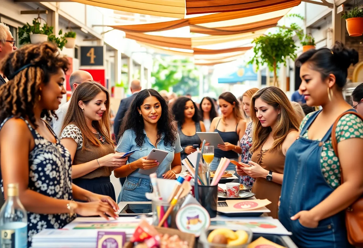 Diverse women entrepreneurs in California showcasing their businesses