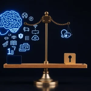 Visual representation of AI regulation and privacy rights