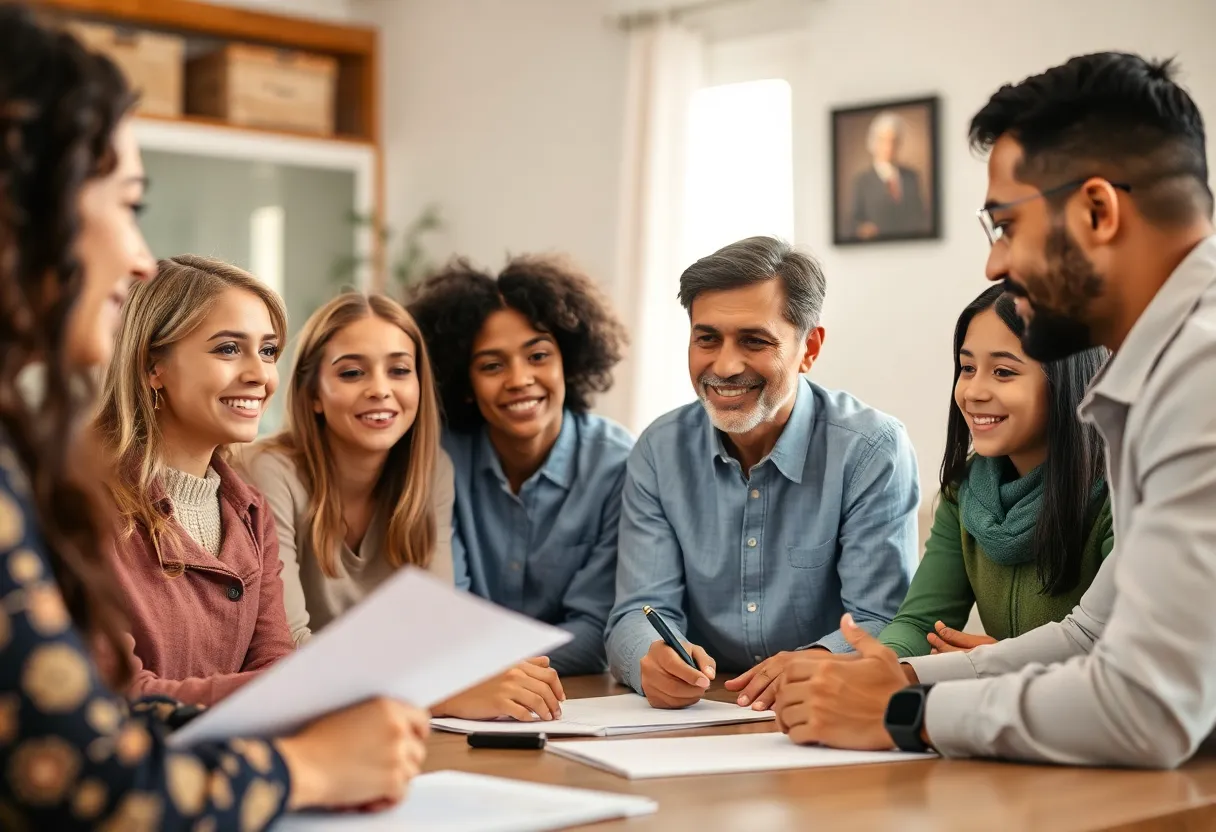 Families in California engaged in discussion on citizenship rights