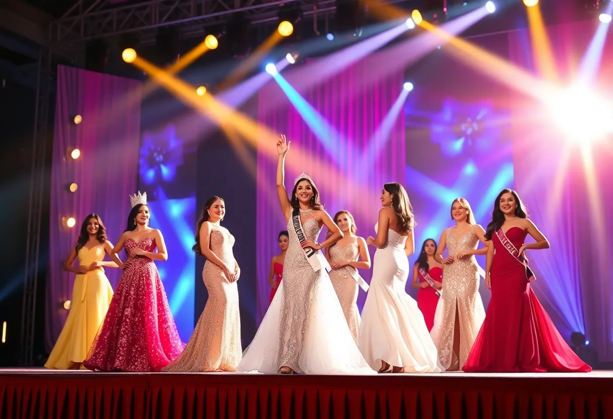 Oksana Vovk crowned as Ms. America 2017 on stage at the Curtis Theatre.
