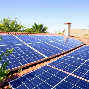 Solar panel installation on a California home