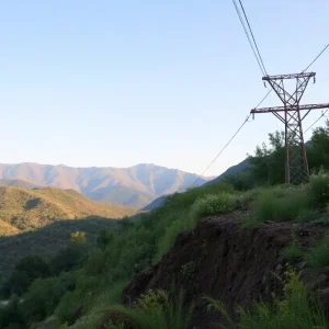 A visual representation of underground power lines in a natural setting.