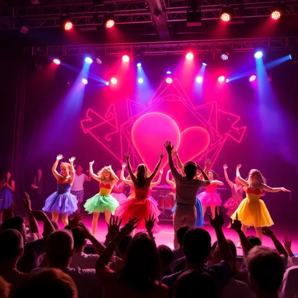 Dancers performing in the Footloose musical at Vanguard University