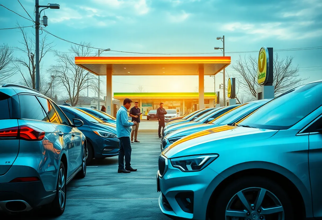 Automotive marketplace with electric and gas-powered vehicles