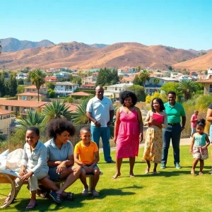 Diverse families engaging in outdoor activities in California