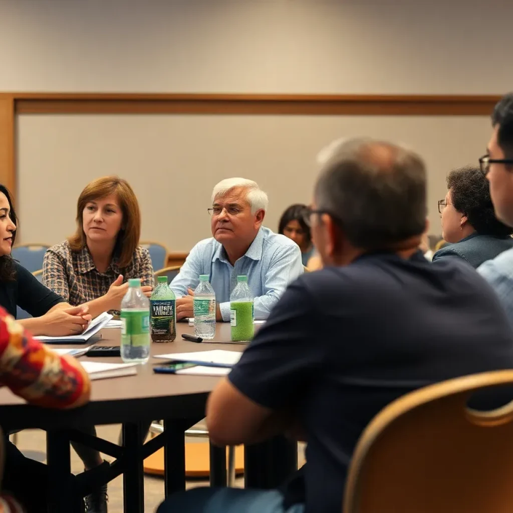 Residents of Huntington Beach engaged in a community meeting discussing local governance.