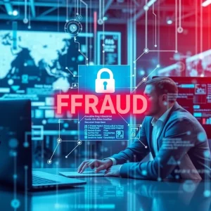 Conceptual image representing corporate fraud and digital security