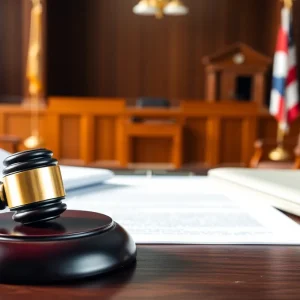 Courtroom illustrating legal proceedings related to addiction treatment fraud