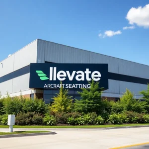 Exterior view of Elevate Aircraft Seating new manufacturing facility in Huntington Beach