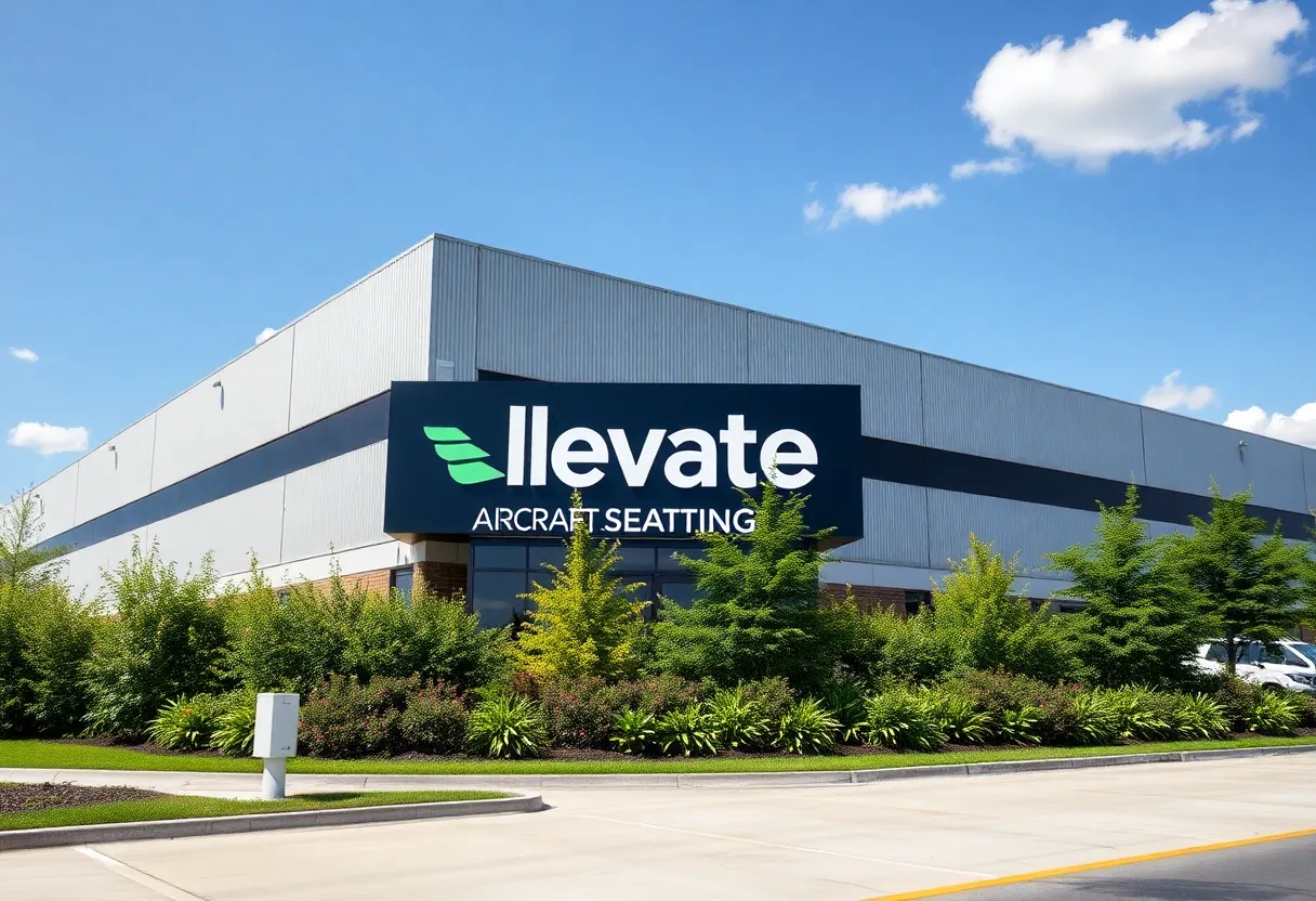 Exterior view of Elevate Aircraft Seating new manufacturing facility in Huntington Beach