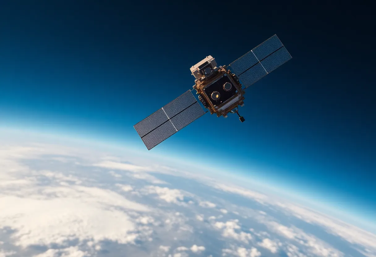 Satellite in orbit representing Eutelsat and the satellite industry