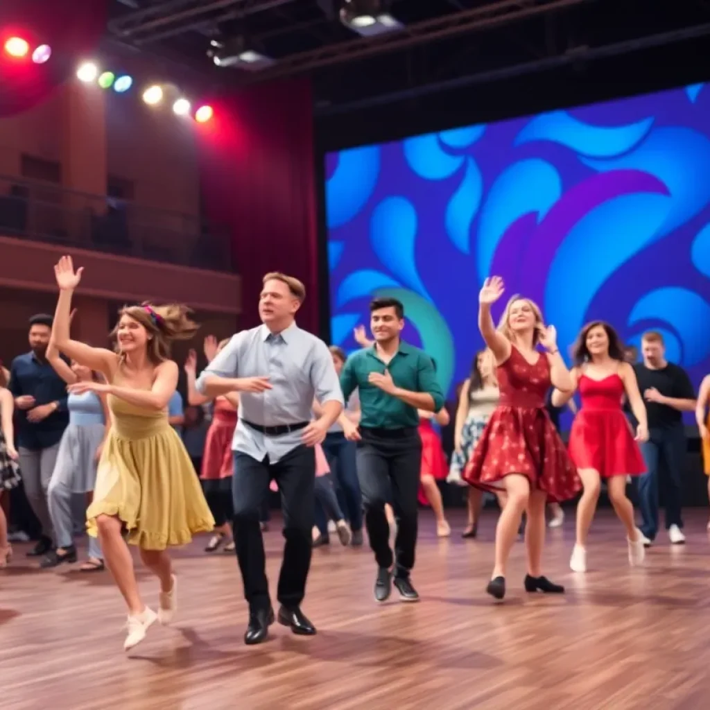 Scene from Footloose musical performance at Vanguard University.