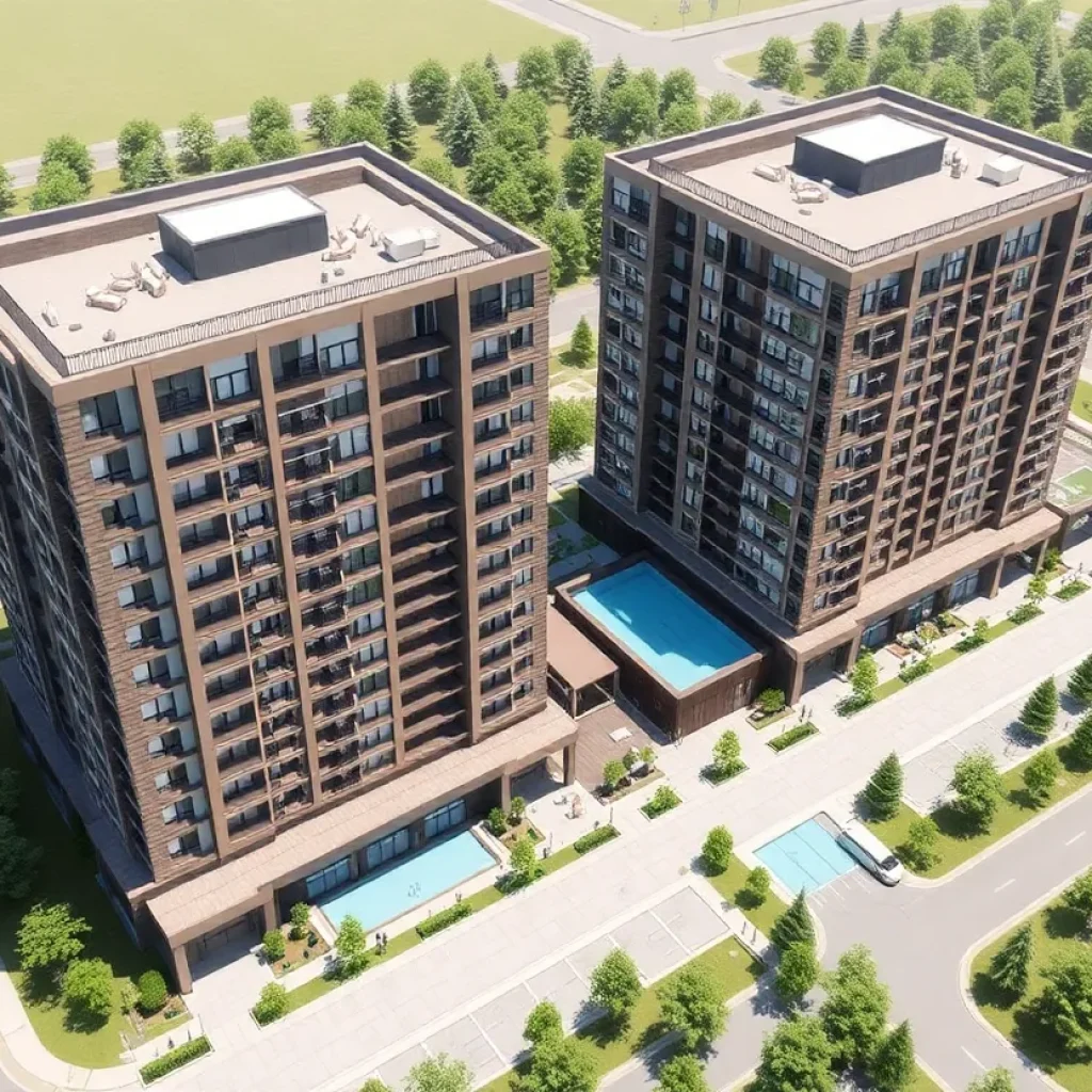 Conceptual design of Fountain Valley mixed-use development