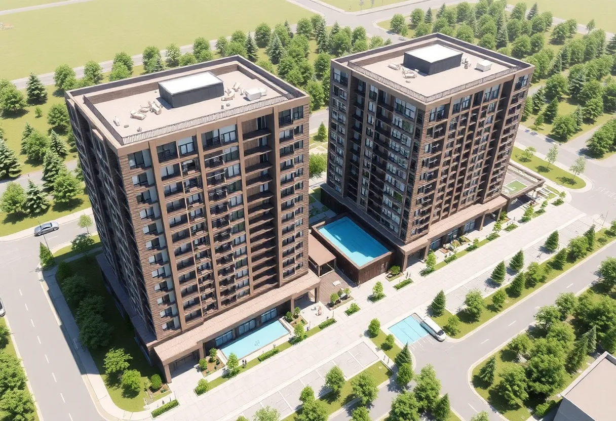 Conceptual design of Fountain Valley mixed-use development
