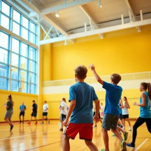 Interior view of the Freed Center gym at Vanguard University