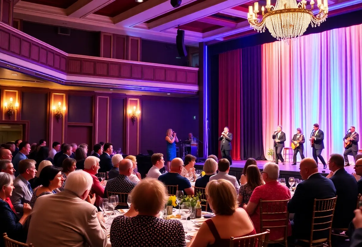 Audience enjoying a theater gala performance of Something Rotten at Rose Center Theater.
