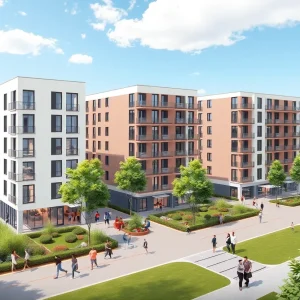 Conceptual illustration of the Hive Live residential development