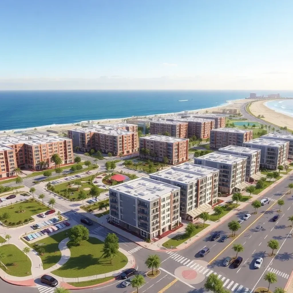 Conceptual image of a mixed-use development in Huntington Beach