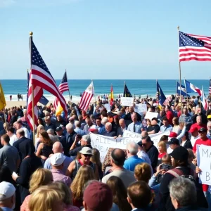Crowd at Huntington Beach Memorial Day service
