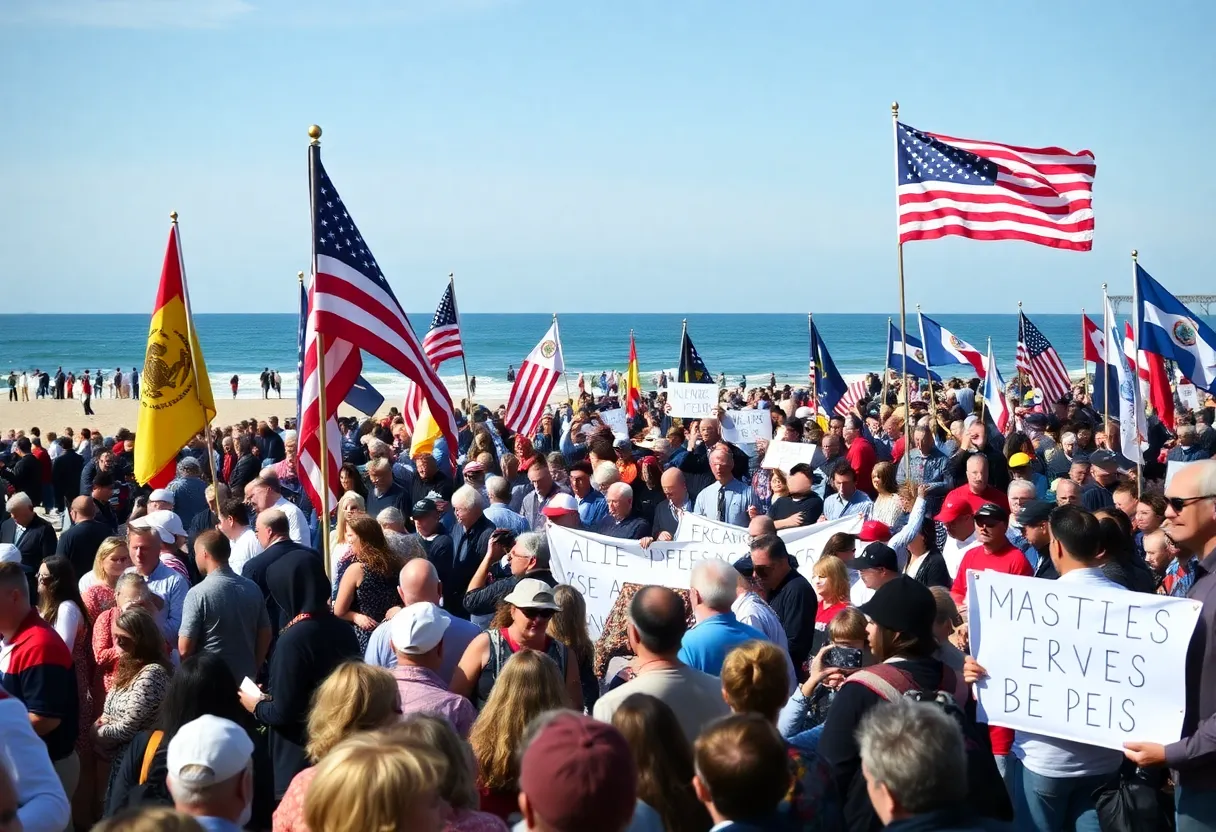 Crowd at Huntington Beach Memorial Day service
