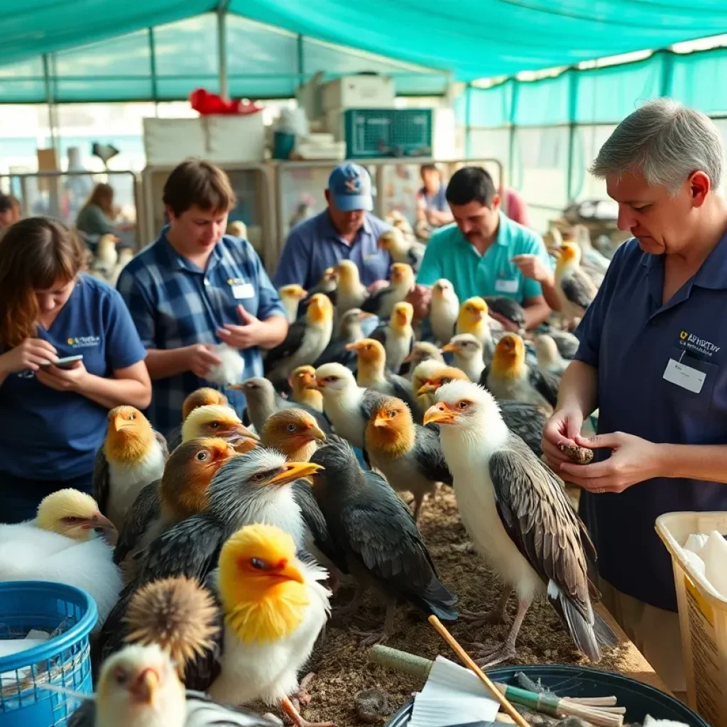 Birds being cared for at Huntington Beach Wildlife Care Center
