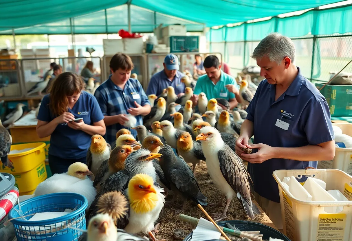 Birds being cared for at Huntington Beach Wildlife Care Center