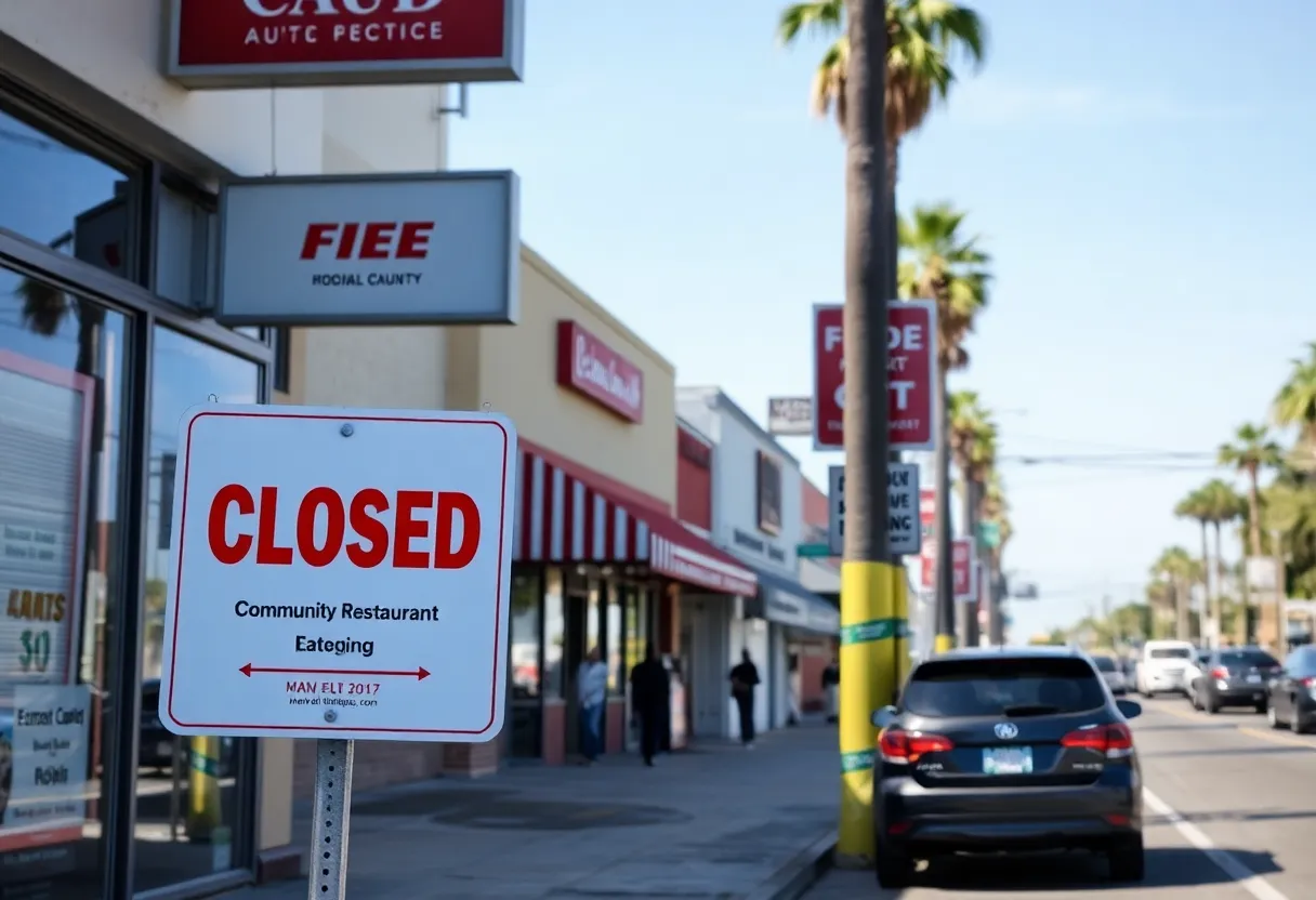 Closed restaurants in Orange County for health safety