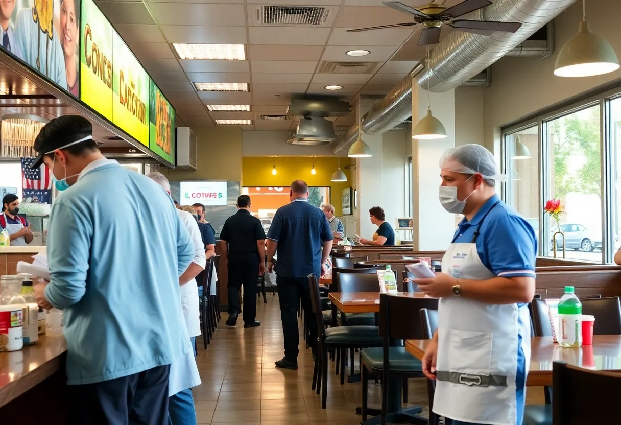Inspectors ensuring health standards in an Orange County restaurant