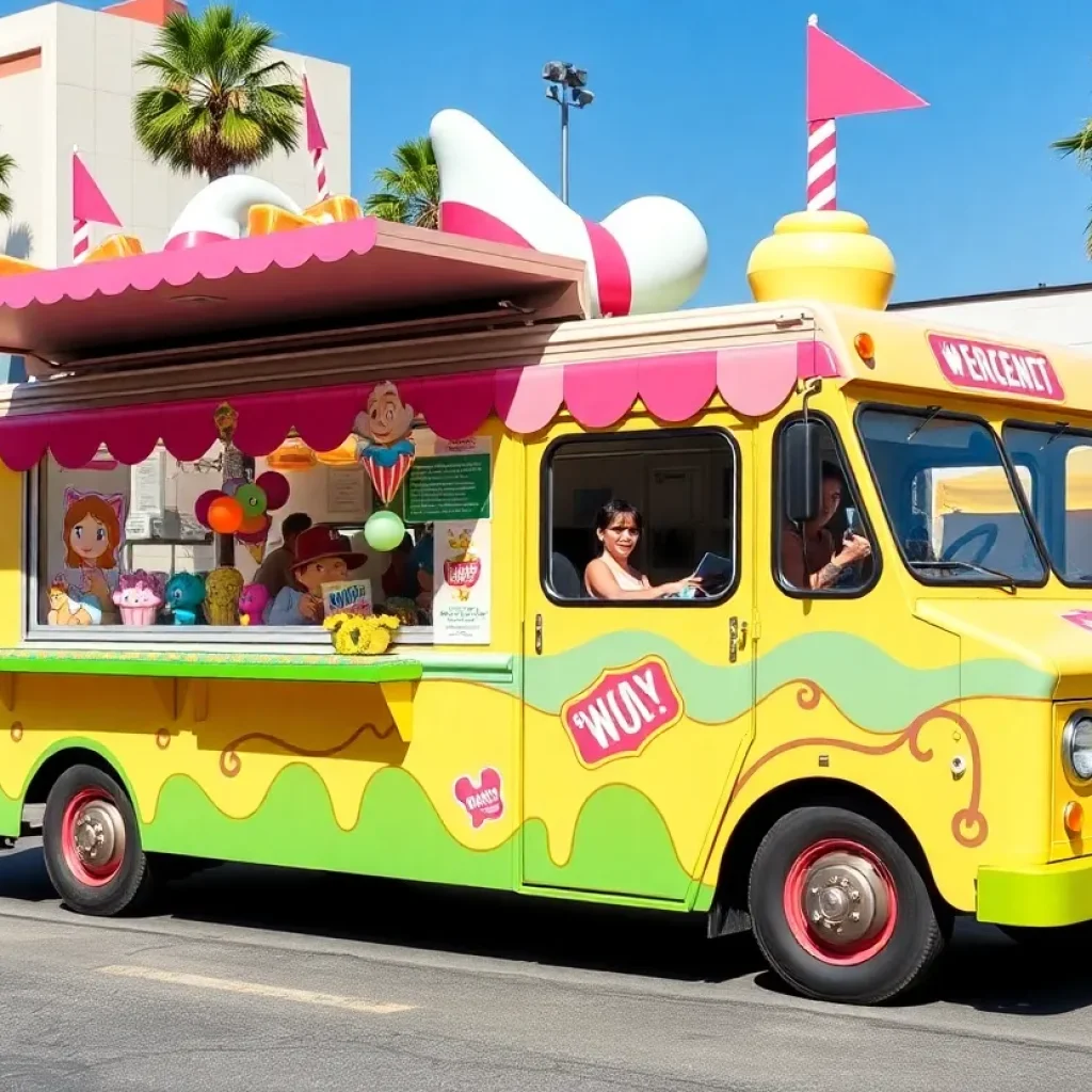 Phineas and Ferb themed ice cream truck in Los Angeles