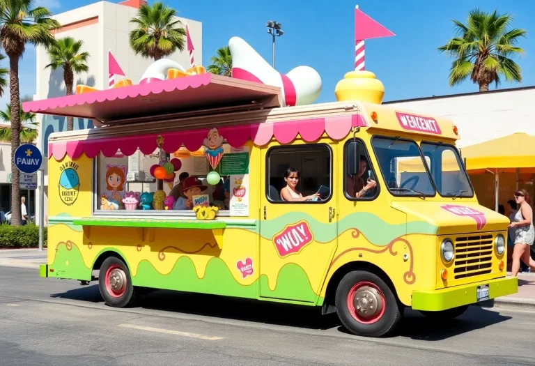Phineas and Ferb themed ice cream truck in Los Angeles