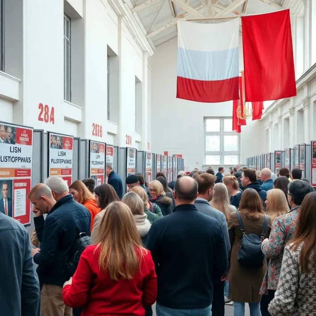 Voters participating in the Polish presidential election