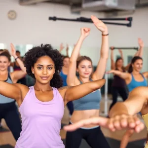 Fitness enthusiasts exercising in a modern Pvolve studio