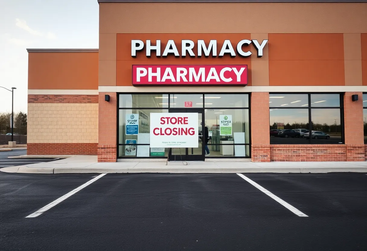 Closed Rite Aid pharmacy with a Store Closing sign