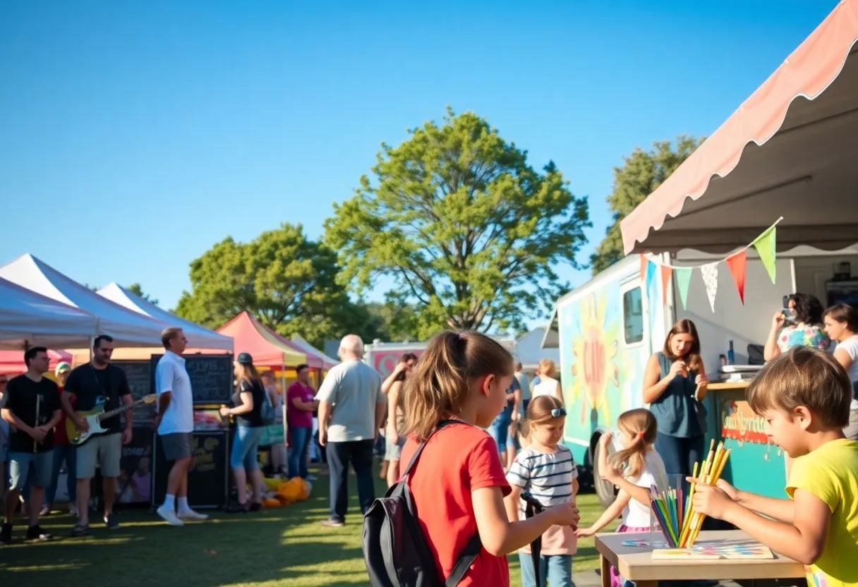 Families enjoying the Spring Into Summer festival in Santa Ana