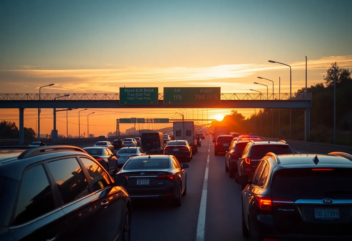 Vehicles caught in traffic on the 55 Freeway due to police activity