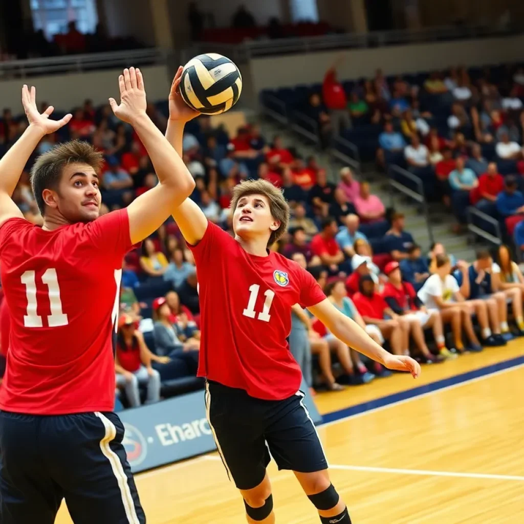 UCLA men's volleyball team in action during a match
