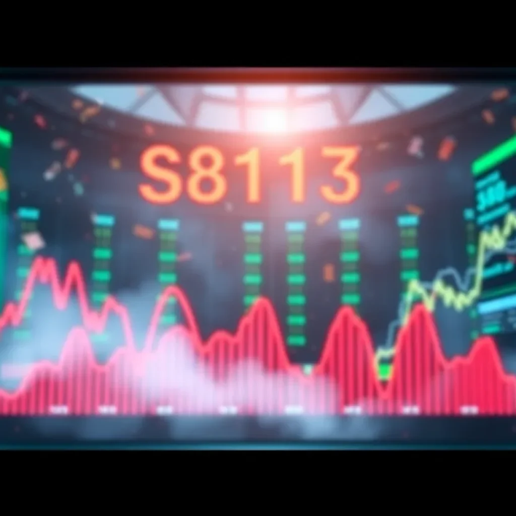 Representation of U.S. stock market decline with falling charts and graphs