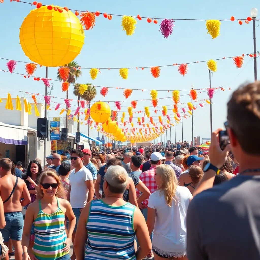 Crowd enjoying the Wango Tango festival on the beach