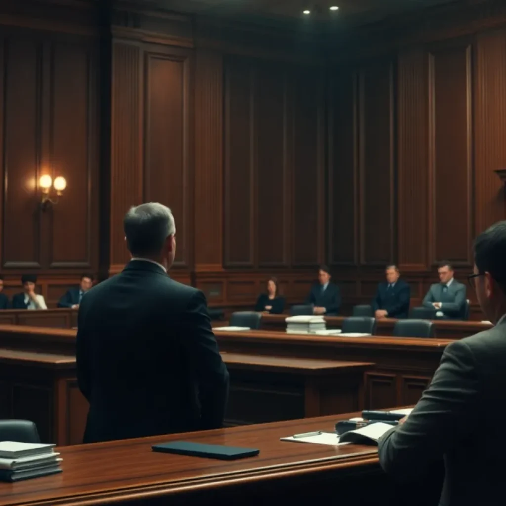 Courtroom and gavel representing justice