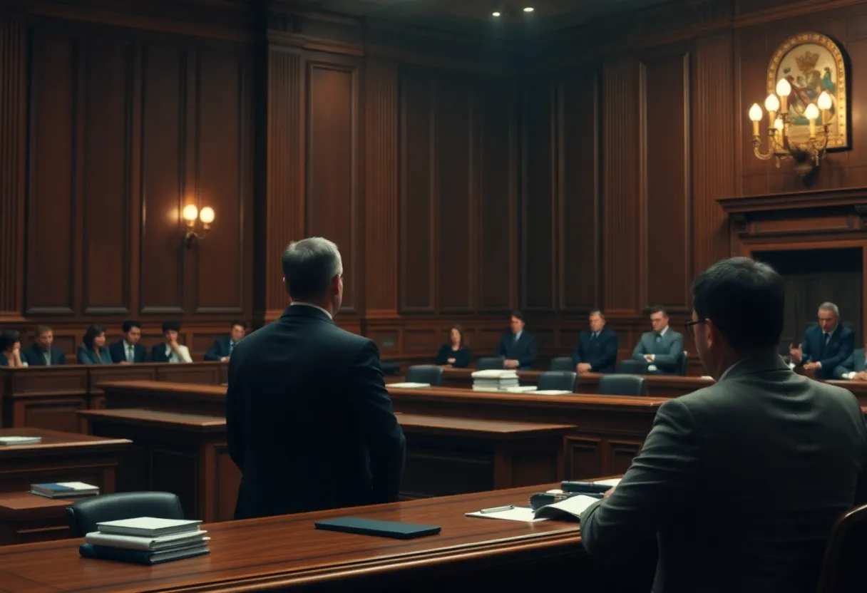 Courtroom and gavel representing justice