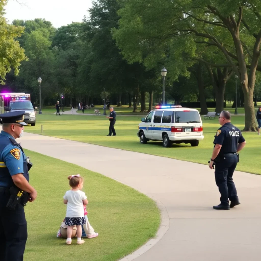 Emergency responders at Featherly Regional Park