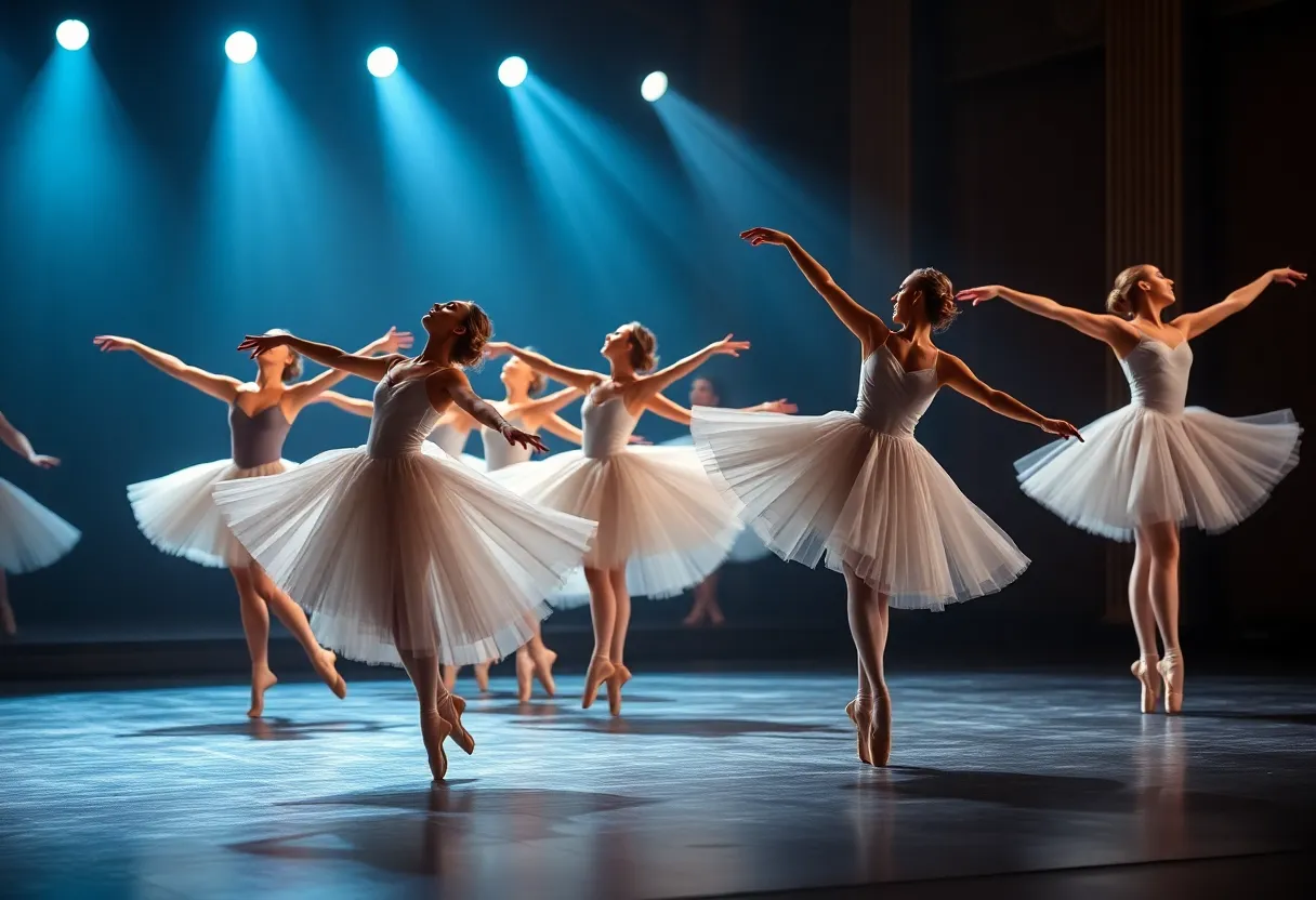 Dancers performing in a ballet show