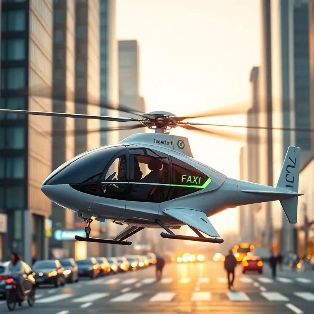 Archer Aviation's electric vertical take-off and landing aircraft at a vertiport.