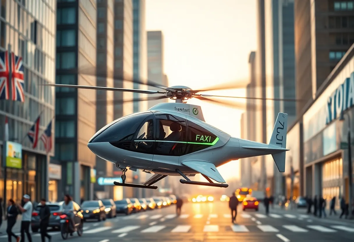 Archer Aviation's electric vertical take-off and landing aircraft at a vertiport.
