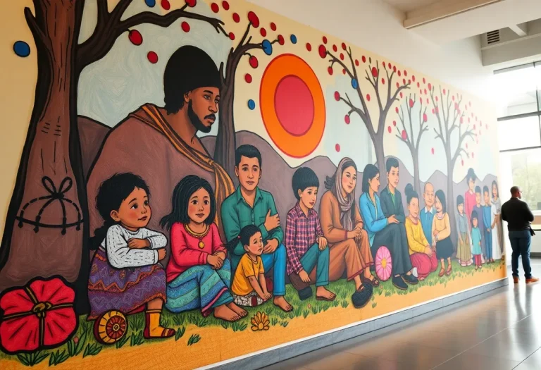 Art piece symbolizing homelessness awareness and community support
