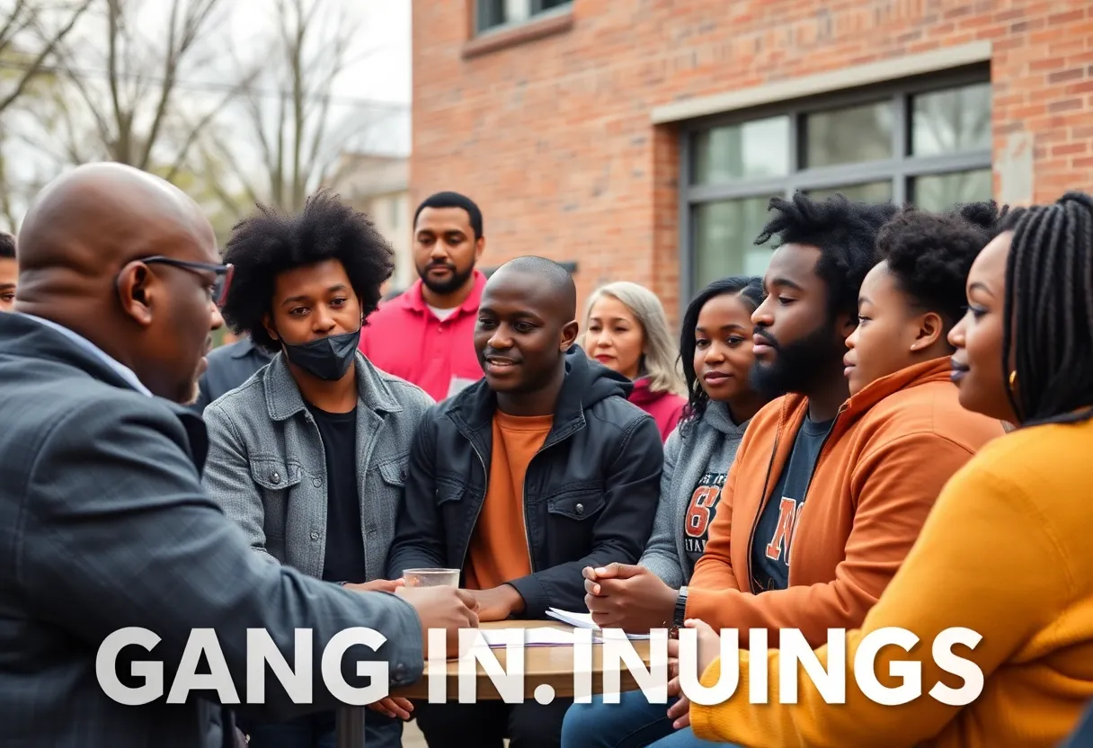 Community members discussing the impact of gang injunctions.
