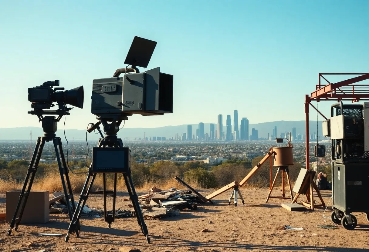Empty film set symbolizing the downturn in California's film industry