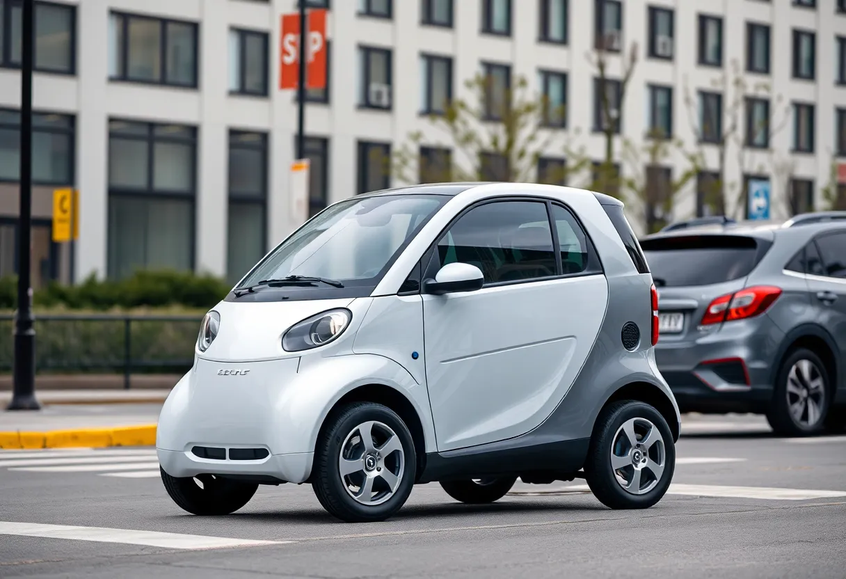 BYD Dolphin Surf electric vehicle parked in an urban setting