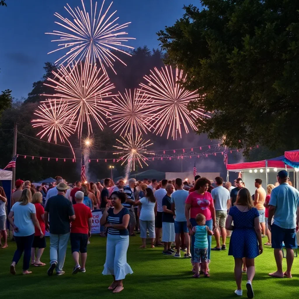 Families celebrating Fourth of July with fireworks and activities in Orange County