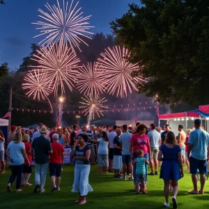 Families celebrating Fourth of July with fireworks and activities in Orange County